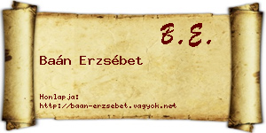 Baán Erzsébet névjegykártya